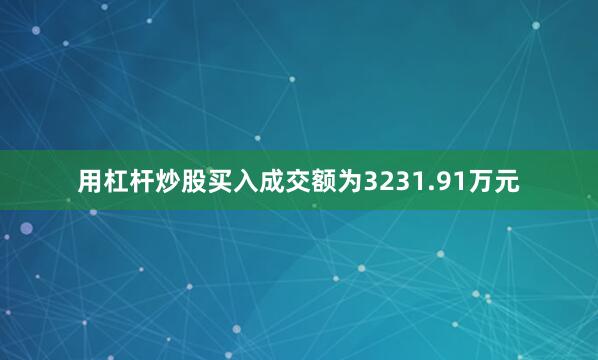 用杠杆炒股买入成交额为3231.91万元